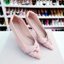 Sapatilha Prime bico fino Nude Cruzada