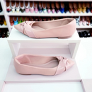 Sapatilha bico fino Nude Cruzada