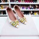 Sapatilha Luxo cruzada off white Colorida