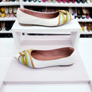 Sapatilha Prime Luxo cruzada off white Colorida