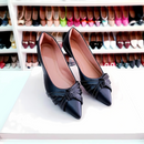 Sapatilha bico fino Preta com Detalhe Verniz