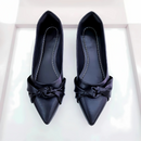 Sapatilha Prime bico fino alongado preta de nozinho