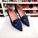 Sapatilha bico fino alongada mocassim jeans