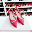 Sapatilha Bico Fino Mariana Vermelha com Detalhes