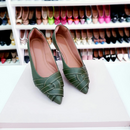 Sapatilha bico fino alongado Infinito Verde Snick