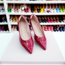 Sapatilha Prime bico fino alongado Vermelho Croco