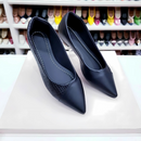 Sapatilha bico fino alongada Stella Preta Snake