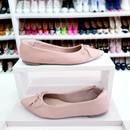 Sapatilha bico fino Nude Laço