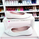 Sapatilha Prime bico fino Off White de Laço