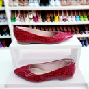 Sapatilha Prime bico fino alongado Vermelho Croco