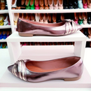 Sapatilha Luxo cruzada Prata Velho com Dourado