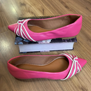 Sapatilha bico fino alongado Pink com detalhe Branco