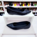 Sapatilha Prime bico fino alongada Stella Preta Snake