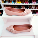 Sapatilha mocassim bico fino alongado Preta Verniz