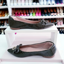 Sapatilha Prime bico fino alongado Verde Croco Medalinha