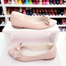 Sapatilha bico fino Nude com Laço