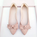Sapatilha Prime bico fino Nude com Laço