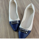 Sapatilha bico fino Juta com ponta Azul