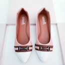 Sapatilha Prime bico fino Nude com bico Branco