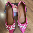 Sapatilha bico fino alongado Pink com detalhe Branco