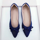 Sapatilha bico fino alongada jeans