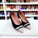 Sapatilha Preta bico Dourado