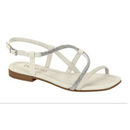 Rasteirinha Beira Rio Off White Brilho Com Fivela