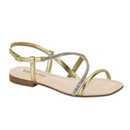 Rasteirinha Beira Rio Dourada Brilho Com Fivela