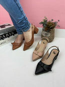 Scarpin Salto Bloco Chanel Com Laço Nude