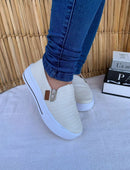 Tênis Slip on sola alta Branco