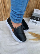 Tênis Slip on sola alta Preto