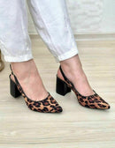 Scarpin Salto Bloco Chanel Animal Print Premium