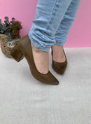 Scarpin Salto Bloco Marrom Oliva