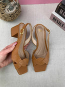 Sandália Salto Bloco Caramelo Elisa