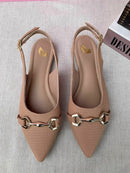 Sapatilha Slingback Bico Fino Nude Rose