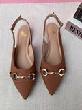 Sapatilha Slingback Bico Fino Caramelo