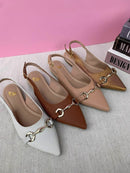 Sapatilha Slingback Bico Fino Branca