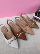 Sapatilha Slingback Bico Fino Preta