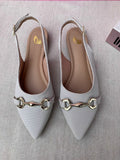 Sapatilha Slingback Bico Fino Branca