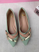 Sapatilha Bico Fino Caramelo Tiras Cruzadas