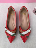 Sapatilha Bico Fino Vermelha Tiras Cruzadas